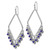 1928 Jewelry Silver-Tone Light and Dark Blue Faceted Crystal Beaded Diamond Shaped Dangle French Wire Earrings, 70 mm - View 2
