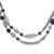 1928 Jewelry Silver-Tone Link Textured Beads Blue Beads and Blue Faceted Crystals 44 Inch Necklace