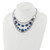 1928 Jewelry Silver-Tone Textured Link Blue Glass Beads Graduated Four Row 16 Inch Necklace with 3 Inch Extension - View 3