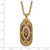 Symbols of Faith Gold-Tone Filigree Red Enameled with Red Swarovski Crystal Accent Hidden Cross When Opened 30 Inch Necklace - View 3