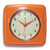 Orange Retro Style 9.5 Square Wall Clock
