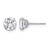 Rhodium-Plated 10K White Gold Polished 6.00 mm Round Cubic Zirconia Stud Stud Earrings, 6 mm Long