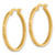 10K Yellow Gold Hollow Polished 1.75 x 23 mm Greek Key In/Out Square Tube Hoop Earrings, 23.5 mm Long - View 2