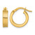 10K Yellow Gold Hollow Polished and Grooved 4.00 x 15 mm Tube Hoop Earrings, 15.75 mm Long