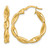 10K Yellow Gold Hollow Polished Twisted 4.00 x 27 mm Tube Hoop Earrings, 28 mm Long