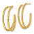 10K Yellow Gold Hollow Polished Double Strand Twisted C-Hoop Post Earrings, 23 mm - View 2