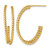 10K Yellow Gold Hollow Polished Double Strand Twisted J-Hoop Post Earrings, 27 mm