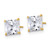 10K Yellow Gold Polished 6.00 mm Square Princess Cubic Zirconia Stud Stud Earrings, 6 mm Long - View 2