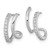 Rhodium-Plated 10K White Gold Hollow Polished Cubic Zirconia Fancy Double J-Hoop Post Drop Earrings, 13.5 mm - View 2