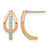 10K Yellow Gold with Rose-Plating Polished Cubic Zirconia Fancy J-Hoop Post Drop Earrings, 13 mm