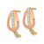 10K Yellow Gold with Rose-Plating Polished Cubic Zirconia Fancy J-Hoop Post Drop Earrings, 13 mm - View 2
