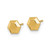 10K Yellow Gold Polished Hexagon Stud Earrings, 6 mm - View 2