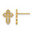 10K Yellow Gold Polished Cubic Zirconia Cross Stud Earrings, 9.4 mm