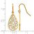 10K Yellow Gold and White Rhodium Diamond-Cut Filigree Teardrop Shepherd Hook Dangle French Wire Earrings, 32 mm - View 3