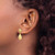 10K Yellow Gold Hollow Diamond-Cut Post Dangle Earrings, 20 mm - View 3