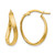 10K Yellow Gold Hollow Polished Hinged Hoop Earrings, 23 mm