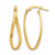 10K Yellow Gold Hollow Twist Hoop Earrings, 26 mm