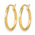 10K Yellow Gold Hollow Textured Hinged Hoop Earrings, 20 mm - View 2