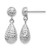 Rhodium-Plated 10K White Gold Hollow Diamond-Cut Post Dangle Earrings, 20 mm