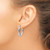 Rhodium-Plated 10K White Gold Hollow Diamond-Cut Oval Hinged Hoop Earrings, 24 mm - View 3