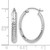 Rhodium-Plated 10K White Gold Hollow Diamond-Cut Oval Hinged Hoop Earrings, 24 mm - View 4