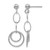 Rhodium-Plated 10K White Gold Hollow Post Dangle Earrings, 32 mm