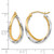 Rhodium-Plated 10K Two-Tone Gold Hollow Hinged Hoop Earrings, 20 mm - View 4