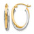 Rhodium-Plated 10K Two-Tone Gold Hollow Polished Hinged Hoop Earrings, 20 mm