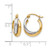 Rhodium-Plated 10K Two-Tone Gold Hollow Polished Hinged Hoop Earrings, 14 mm - View 4