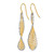 Rhodium-Plated 10K Two-Tone Gold Diamond-Cut Dangle Shepherd Hook Drop French Wire Earrings, 43 mm - View 2