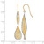 Rhodium-Plated 10K Two-Tone Gold Diamond-Cut Dangle Shepherd Hook Drop French Wire Earrings, 43 mm - View 4