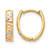10K Two-Tone Gold Hollow with White Rhodium-Plated Polished and Satin Diamond-Cut Hoop Earrings, 12 mm