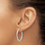 Rhodium-Plated 10K White Gold Hollow Polished and Textured Hinged Hoop Earrings, 25 mm - View 3