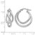 Rhodium-Plated 10K White Gold Hollow Polished and Textured Fancy Hoop Earrings, 23 mm - View 3