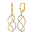 10K Yellow Gold with Rhodium-Plated Polished Leverback Drop Earrings, 43 mm