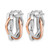 10K Yellow Gold Hollow with White Rhodium-Plated and Rose Gold Plating Braided Hoop Earrings, 21 mm - View 2