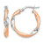 10K Yellow Gold Hollow with White Rhodium-Plated and Rose Gold Plating Twisted Hoop Earrings, 22.5 mm