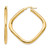 10K Yellow Gold Hollow Polished Square Hoop Earrings, 42 mm