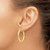10K Yellow Gold Hollow Polished and Textured Hinged Hoop Earrings, 26 mm - View 3