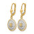 10K Yellow Gold with White Rhodium-Plated Polished Leverback Drop Earrings, 30 mm - View 2