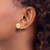 10K Yellow Gold Hollow Diamond-Cut Stud Earrings, 11 mm - View 3