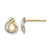 10K Yellow Gold with White Rhodium-Plated Polished Stud Earrings, 9 mm