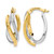 Rhodium-Plated 10K Two-Tone Gold Hollow Polished Twisted Hoop Earrings, 19 mm