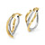 Rhodium-Plated 10K Two-Tone Gold Hollow Polished Twisted Hoop Earrings, 19 mm - View 5