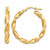 10K Yellow Gold Hollow Polished Twisted Hoop Earrings, 27 mm - 10LE288