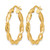 10K Yellow Gold Hollow Polished Twisted Hoop Earrings, 27 mm - 10LE288 - View 2