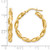 10K Yellow Gold Hollow Polished Twisted Hoop Earrings, 27 mm - 10LE288 - View 4