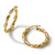 10K Yellow Gold Hollow Polished Twisted Hoop Earrings, 27 mm - 10LE288 - View 7