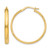 10K Yellow Gold Hollow Polished Hoop Earrings, 25 mm