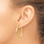 10K Yellow Gold Hollow Polished Hoop Earrings, 25 mm - View 3